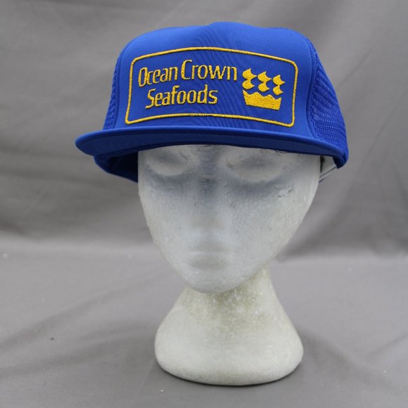 Vintage Trucker Hat - Ocean Crown Seafoods Puffer Graphic - Adult Snapback - Picture 1 of 8